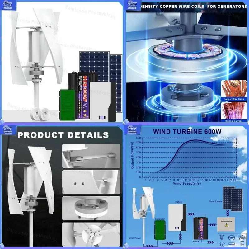 Wind Solar Hybrid Kit - Sistema Híbrido de Turbina Eólica Vertical
